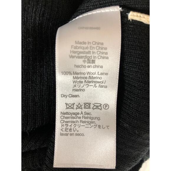 Madewell Mockneck Sweater Ribbed Merino Wool Sweater Tee  Black NWT S - Picture 4 of 7